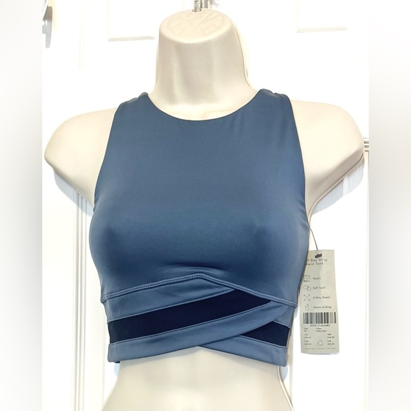 Sweaty Betty All Day Wrap Waist Crop Tank, Blue, Size XS, NWT - Picture 1 of 7